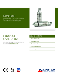 Thumbnail of document Manual - PR1000IS Pressure & Temperature data logger